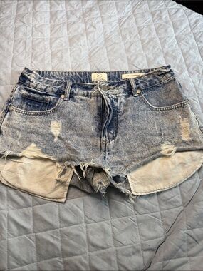 Rivalry Threads Light Wash Distressed Denim Shorts